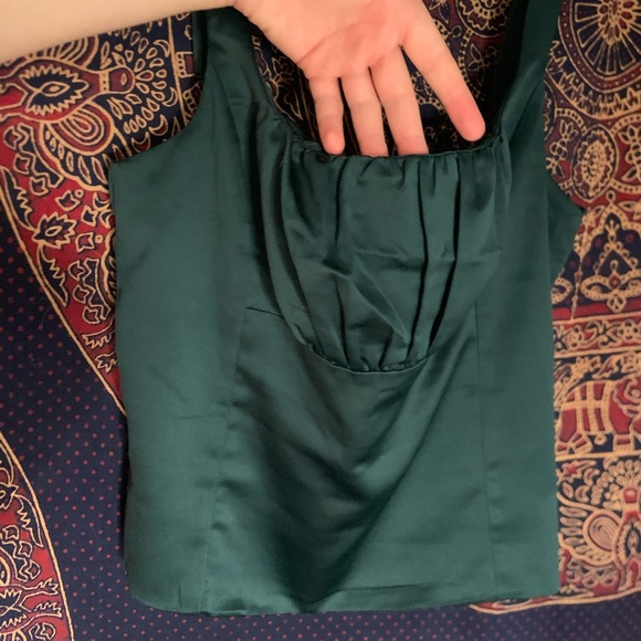 DYNAMITE Blue/green milkmaid style tank top - Picture 4 of 8